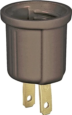 738b-box Keyless Lamp Socket Adapter, 660 Watts, 250 Volts, Brown