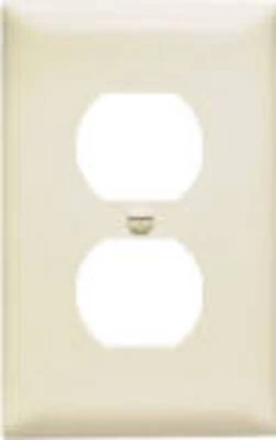 Pass & Seymour Wall Plate, 1-Gang Duplex Outlet, Nylon, Light Almond