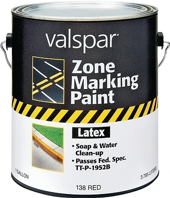 1 Gal. Red Latex Traffic & Zone Marking Paint, Model 024.0000138.007