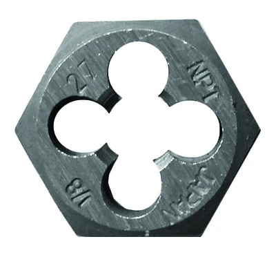 Hexagon Pipe Die, 1/8-27 National Pipe Thread, 1-In.