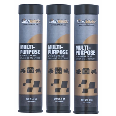 LubriMatic 11312 Multi-Purpose Lithium Grease, 3 oz Cartridge, Black