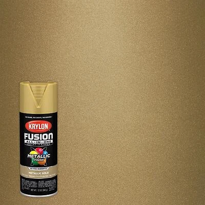Krylon K02770007 Fusion All-In-One Spray Paint + Primer, Gold Metallic, 12 Oz.