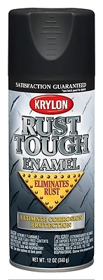 Rust Tough 12 Oz. Flat Black Enamel Spray Paint, Model K09218008, Anti-rust