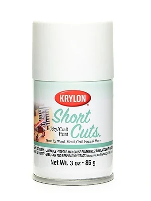 Krylon KSCS055 Short Cuts Craft Spray Paint, High-Gloss White, 3 Oz