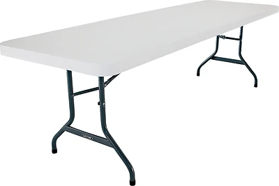 Folding Table, White Polyethylene With Steel Frame, 30 x 96-In.