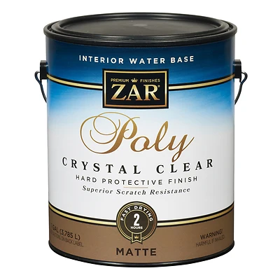 Aqua Zar 34413 Water Based Polyurethane, Crystal Clear Matte, 1 Gallon