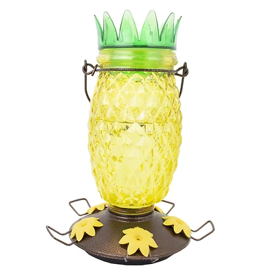Perky-Pet 9110-2 Pineapple Top-Fill Glass Hummingbird Feeder, 28 Oz, 5 Ports