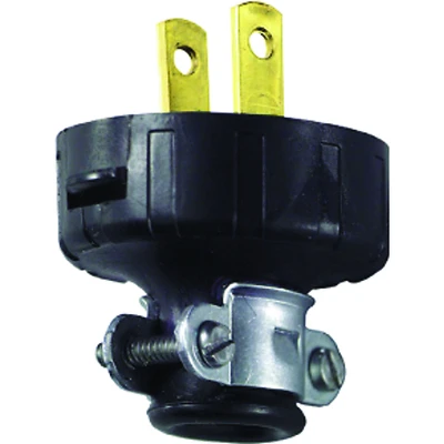 15a 125v 2-wire 2-pole Heavy-duty Vinyl Cord Plug - Black