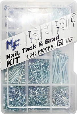 14995 Nail, Tack, And Brad Assortment Kit, Durable Container, 2 Pk