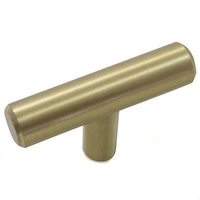 Melrose 2 In. Satin Brass T-shape Steel T-bar Cabinet Knob 87904
