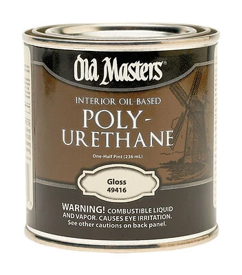 Polyurethane, Oil-Based, Gloss, Clear, 1/2-Pt.