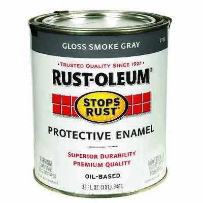 Rust-Oleum 7786502 Stops Rust Protective Enamel, Gloss Smoke Gray, 1 Qt.