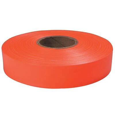 600 Ft. X 1 In. Orange Flagging Tape - Durable Plastic For Marking