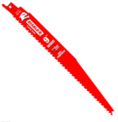 Diablo DS0912BW5 Reciprocating Saw Blade, 1 in W, 9 in L, 6/12 TPI