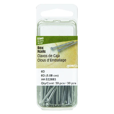 Hillman 2-in 12-Gauge Bright Steel Exterior Box Nails (30-Count)