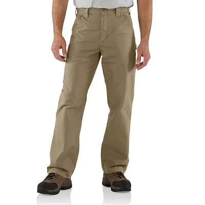 Dungaree Work Pants, Canvas, Loose Original Fit, Dark Khaki, 36 x 34 In.