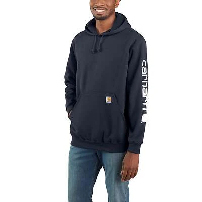 Midweight Hooded Logo Sweatshirt, New Navy, XXXL