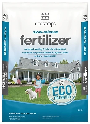 Ecoscraps 22311 Slow-Release Fertilizer, Granular, 45 Lb Bag