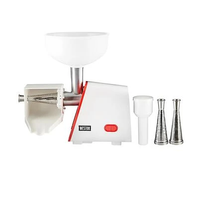 Deluxe Electric Tomato Strainer, Holds 1-Gal. of Produce, Safety Stomper