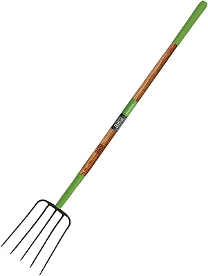 Ames 2826800 5-Tine Forged Manure Fork, 61 In. Wood Handle