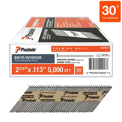 Paslode 650237 2-3/8 In. 16 Ga. Framing Nails, Smooth Shank, 5000 Ct