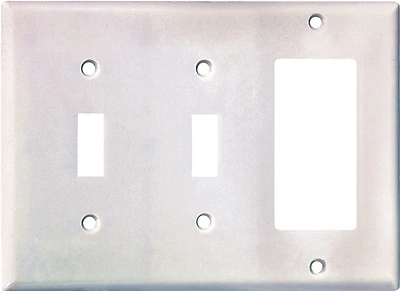 Eaton Wiring Devices 2173W-BOX 3-Gang Combination Wallplate, White, 4.5 x 6.375 In