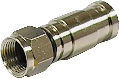Gdc-6c Compression Connector, Nickel-plated For Rg-6/quad Coaxial Cable