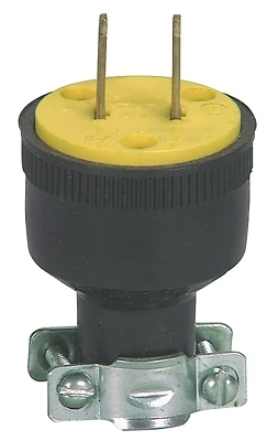 1723 Rubber Electrical Plug, 2-pole, 15 Amp, 125 Volt, Black