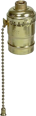 Eaton Cooper Wiring 980ABD-BOX Pull Chain Lamp Holder, 660W, 250V, Brass