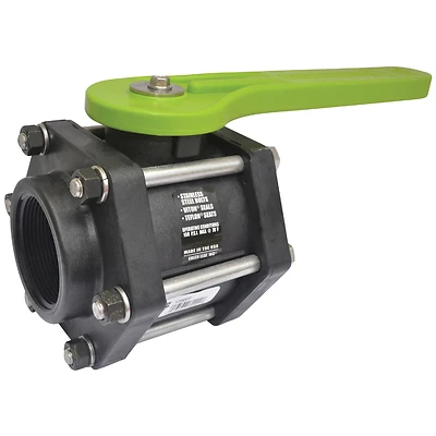 V200fp 2 In. Polypropylene Full Port Ball Valve, Female Npt, 100 Psi