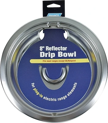 Camco 00393 Electric Range Drip Pan, 8 In. Dia, Chrome