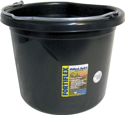 Fortex-Fortiflex FB-124BX Flat Back Bucket, 24 Qt, Black