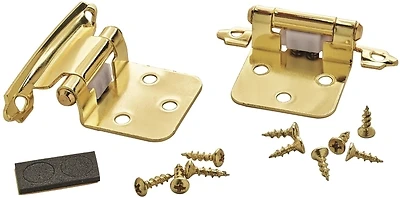 Amerock BPR34293 Self-Closing Overlay Cabinet Hinge, Polished Brass, 1-13/16 In. x 2-3/4 In., 2-Pack