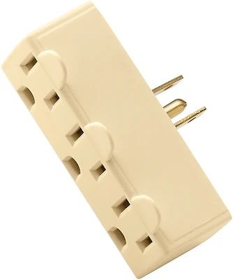 Eaton BP1147V 3-Outlet Grounding Adapter, 15 A, 125 V, Ivory