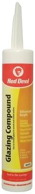 0666 Glazing Compound, White, 10.1 Oz Cartridge, Siliconized Acrylic Formula