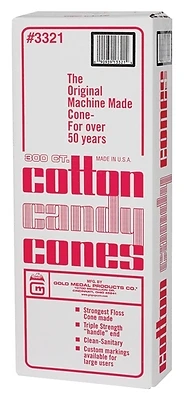 3321 Plain Cotton Candy Cones - Heavyweight Kraft Paper, 300 Count
