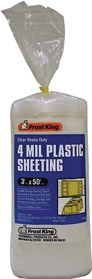 P350cw Clear Polyethylene Sheeting, 3 Ft X 50 Ft, 4 Mil, 5 Pk