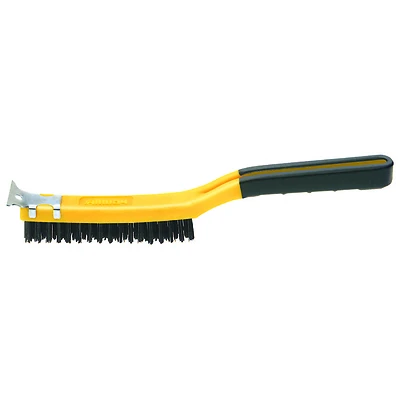 Allway SB319 Carbon Steel Wire Brush With Scraper, 14 In.