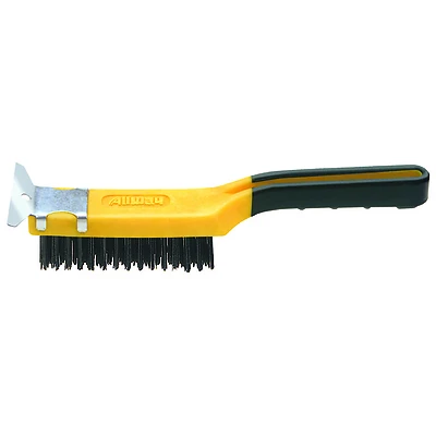 Allway SB411 Carbon Steel Wire Brush With Scraper, 12 In