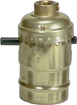 Eaton 940ABD-BOX Brass Push Thru Lamp Holder, 660W, 250VAC