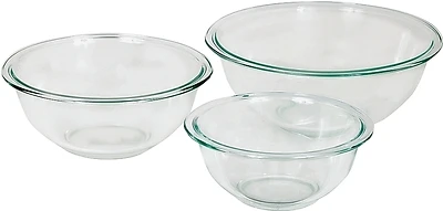 Oneida 81572L11 Mixing Bowl Set, Glass, Clear, 1qt, 1.5qt, 2.5qt
