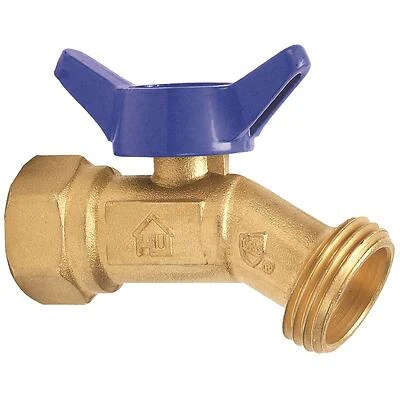 Homewerks VHNQTRB4 Brass No-Kink Hose Bibb Valve, 3/4 In. FIP x MHT