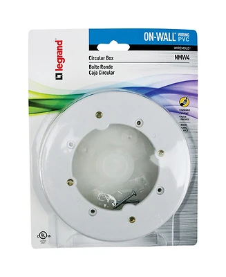 Legrand Wiremold NMW4 Fixture Box, 4 In., Plastic, White
