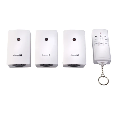 Woods 13569 Wireless Remote Control, 15 A, 125 V, 1875 W, CFL, LED Lamp, White