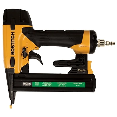 Bostitch SX1838K Stapler Kit, 7/32 in W Crown, 1/2 to 1-1/2 in L Leg, Narrow Crown Staple, 100 Magazine, 160 in-lb Air