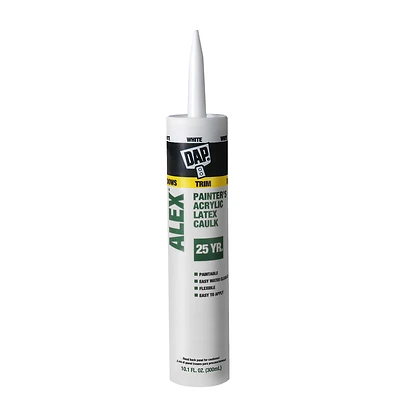 Alex Acrylic Latex Caulk, White, 10.1 oz.