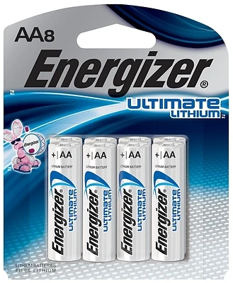 Ultimate Lithium AA Batteries, Double A Batteries, 8-Pack