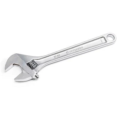 Adjustable Wrench, Chrome, 12 In.
