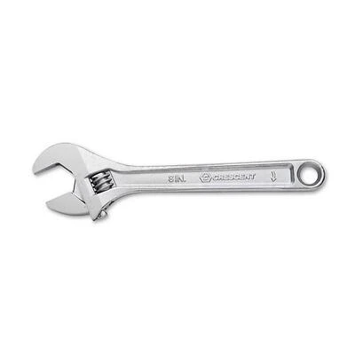 Adjustable Wrench, Chrome, 8 In.