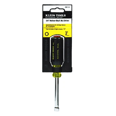 Klein Tools 630-1/4 Nut Driver, 1/4 In., Cushion-Grip, 6-3/4 In.